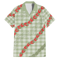 Omaomao Aloha Hawaii Family Matching Short Sleeve Bodycon Dress and Hawaiian Shirt Rosebud Lei With Palaka Motif - Polynesian Pride