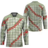 Omaomao Aloha Hawaii Hockey Jersey Rosebud Lei With Palaka Motif - Polynesian Pride