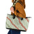 Omaomao Aloha Hawaii Leather Tote Bag Rosebud Lei With Palaka Motif - Polynesian Pride