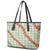 Omaomao Aloha Hawaii Leather Tote Bag Rosebud Lei With Palaka Motif - Polynesian Pride