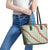 Omaomao Aloha Hawaii Leather Tote Bag Rosebud Lei With Palaka Motif - Polynesian Pride