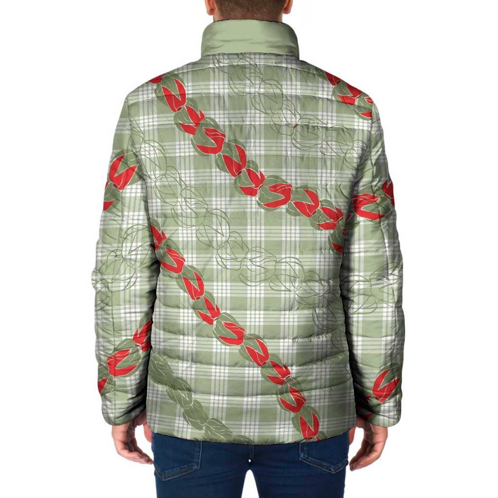 Omaomao Aloha Hawaii Padded Jacket Rosebud Lei With Palaka Motif LT14 - Polynesian Pride