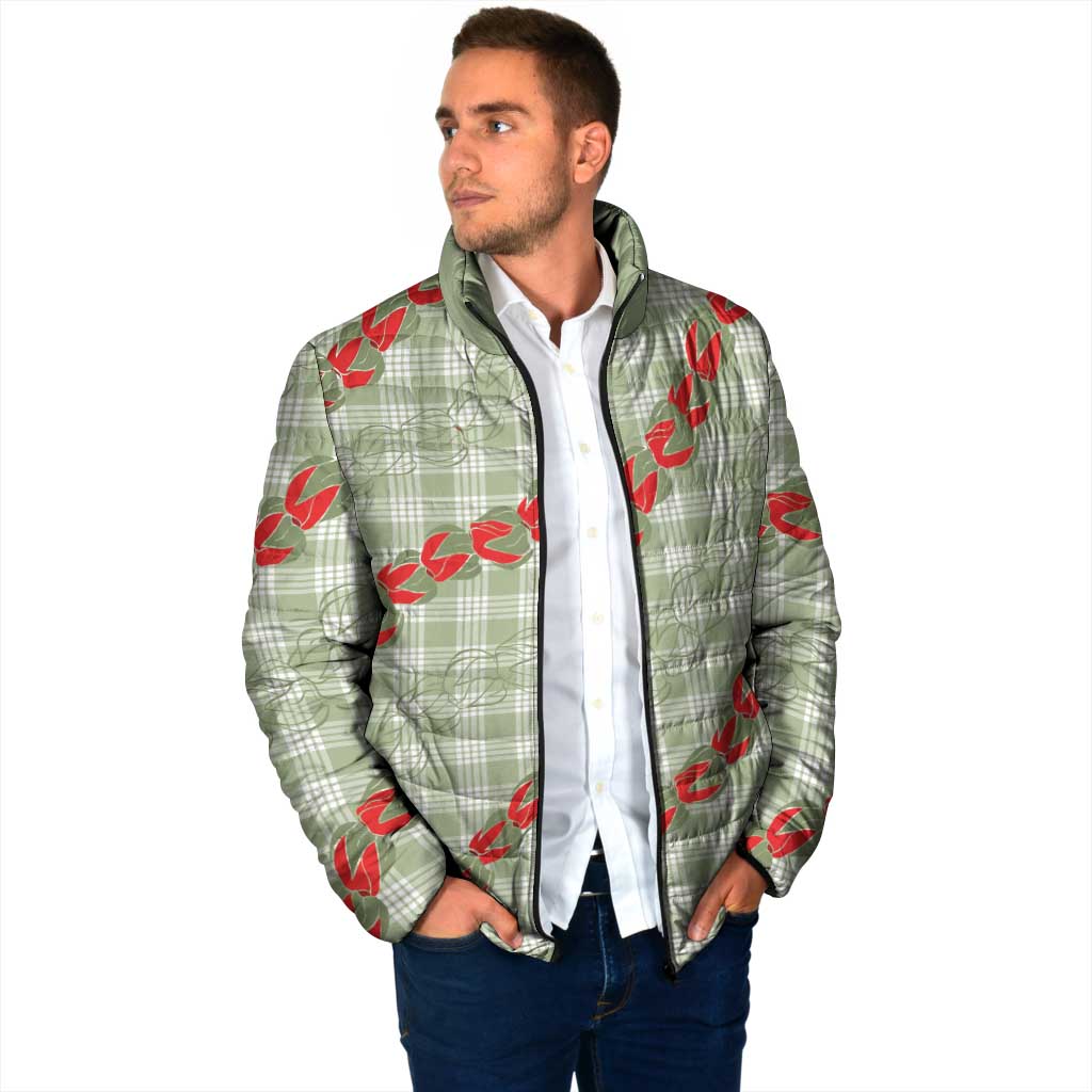 Omaomao Aloha Hawaii Padded Jacket Rosebud Lei With Palaka Motif LT14 - Polynesian Pride