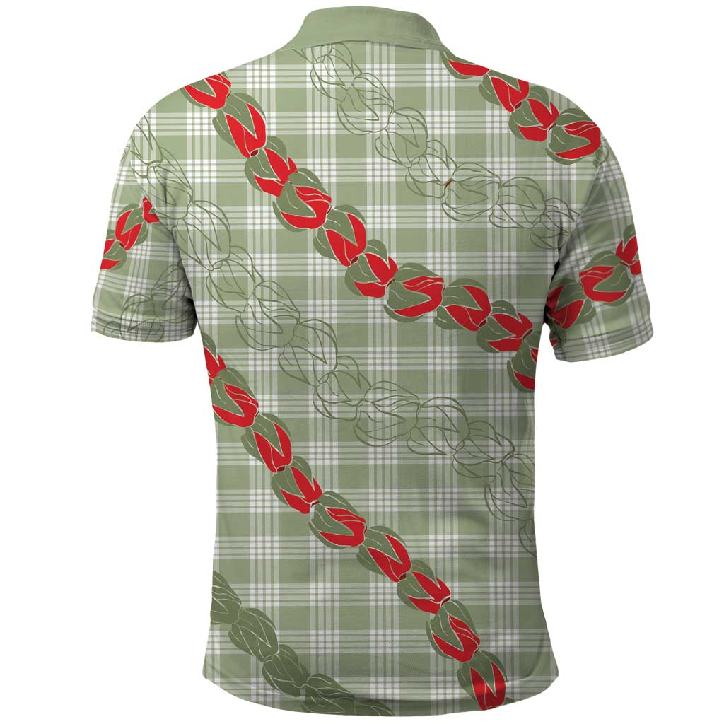 Omaomao Aloha Hawaii Polo Shirt Rosebud Lei With Palaka Motif - Polynesian Pride