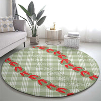 Omaomao Aloha Hawaii Round Carpet Rosebud Lei With Palaka Motif - Polynesian Pride