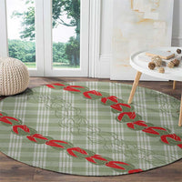 Omaomao Aloha Hawaii Round Carpet Rosebud Lei With Palaka Motif - Polynesian Pride