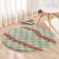 Omaomao Aloha Hawaii Round Carpet Rosebud Lei With Palaka Motif - Polynesian Pride