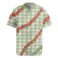 Omaomao Aloha Hawaii Rugby Jersey Rosebud Lei With Palaka Motif LT14 Green - Polynesian Pride