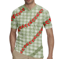 Omaomao Aloha Hawaii Rugby Jersey Rosebud Lei With Palaka Motif LT14 - Polynesian Pride