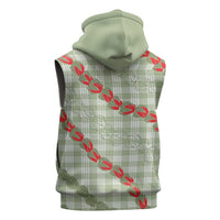 Omaomao Aloha Hawaii Sleeveless Hoodie Rosebud Lei With Palaka Motif LT14 - Polynesian Pride