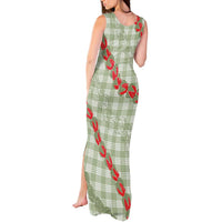 Omaomao Aloha Hawaii Tank Maxi Dress Rosebud Lei With Palaka Motif - Polynesian Pride