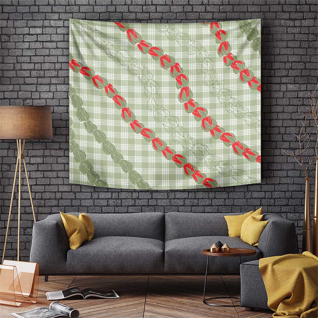 Omaomao Aloha Hawaii Tapestry Rosebud Lei With Palaka Motif - Polynesian Pride