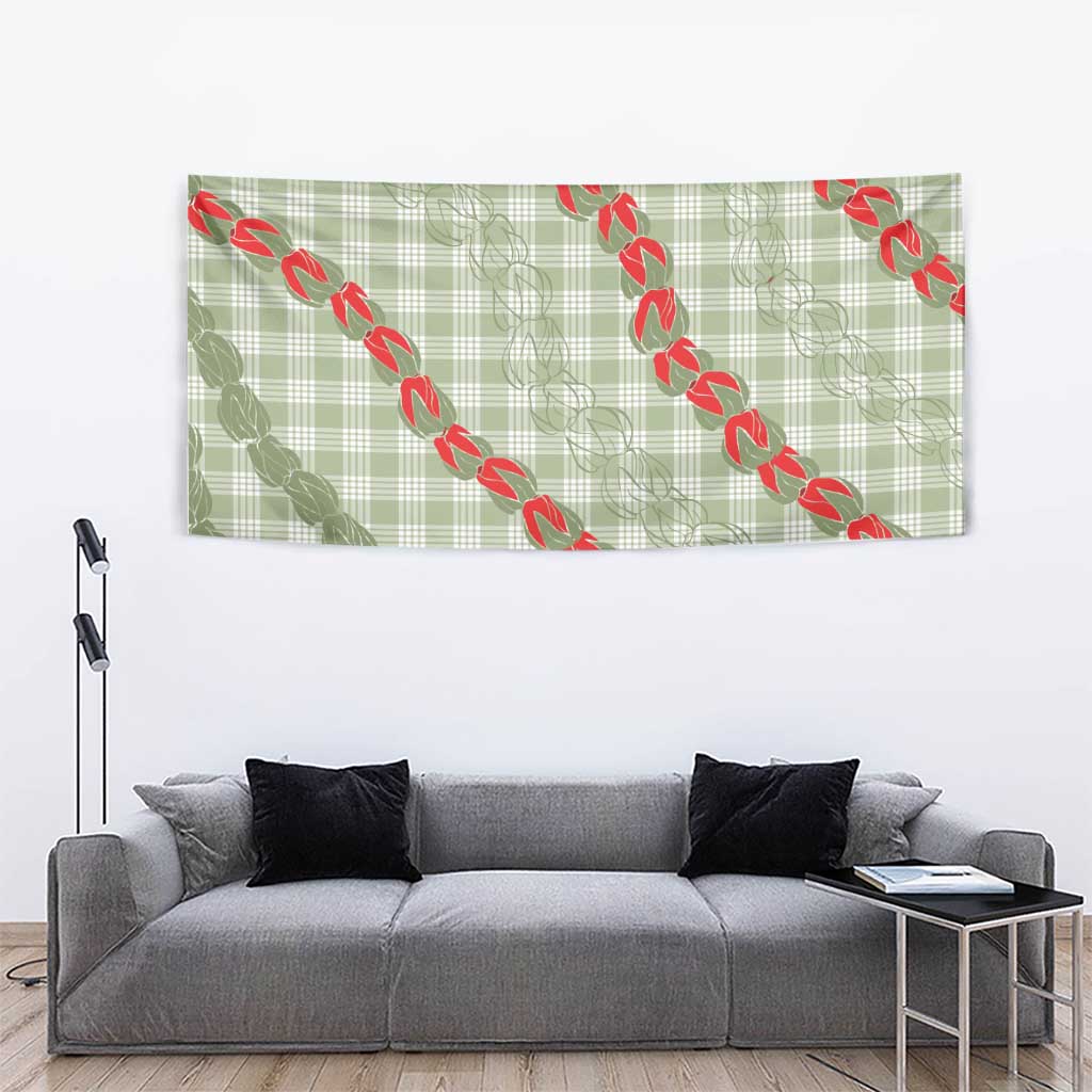 Omaomao Aloha Hawaii Tapestry Rosebud Lei With Palaka Motif - Polynesian Pride