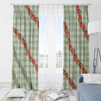 Omaomao Aloha Hawaii Window Curtain Rosebud Lei With Palaka Motif LT14 - Polynesian Pride