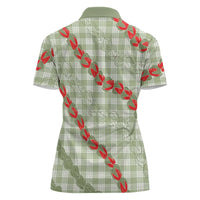 Omaomao Aloha Hawaii Women Polo Shirt Rosebud Lei With Palaka Motif LT14 - Polynesian Pride