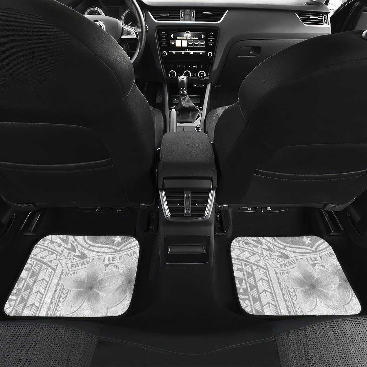 Samoa White Sunday Car Mats Manuia le Aso Sa o Tamaiti Polynesian Plumeria LT14 - Polynesian Pride
