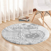Samoa White Sunday Round Carpet Manuia le Aso Sa o Tamaiti Polynesian Plumeria LT14 - Polynesian Pride