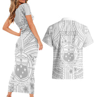 personalised-samoa-white-sunday-couples-matching-short-sleeve-bodycon-dress-and-hawaiian-shirt-manuia-le-aso-sa-o-tamaiti-polynesian-plumeria