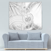 Personalised Samoa White Sunday Tapestry Manuia le Aso Sa o Tamaiti Polynesian Plumeria LT14 - Polynesian Pride