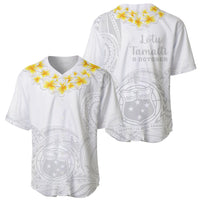 Samoa White Sunday Baseball Jersey Lotu Tamaiti 2023 With Coat Of Arms LT14 - Polynesian Pride