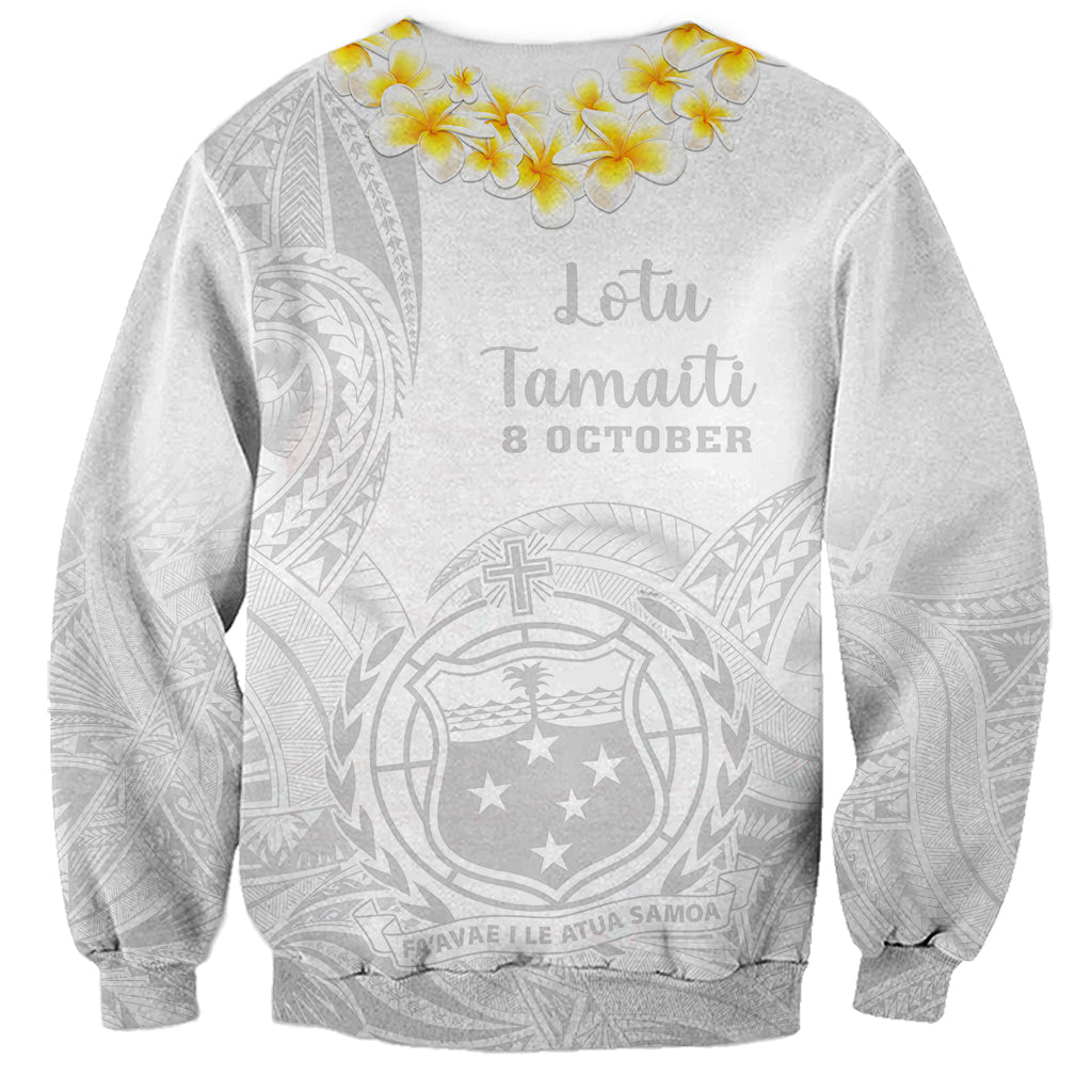 Samoa White Sunday Sweatshirt Lotu Tamaiti 2023 With Coat Of Arms LT14 - Polynesian Pride