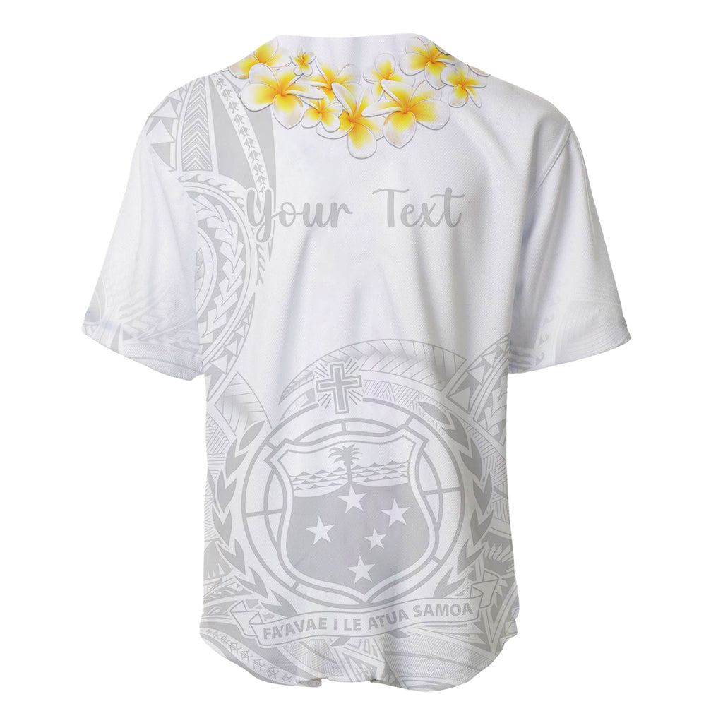 Personalised Samoa White Sunday Baseball Jersey Lotu Tamaiti 2023 With Coat Of Arms LT14 - Polynesian Pride