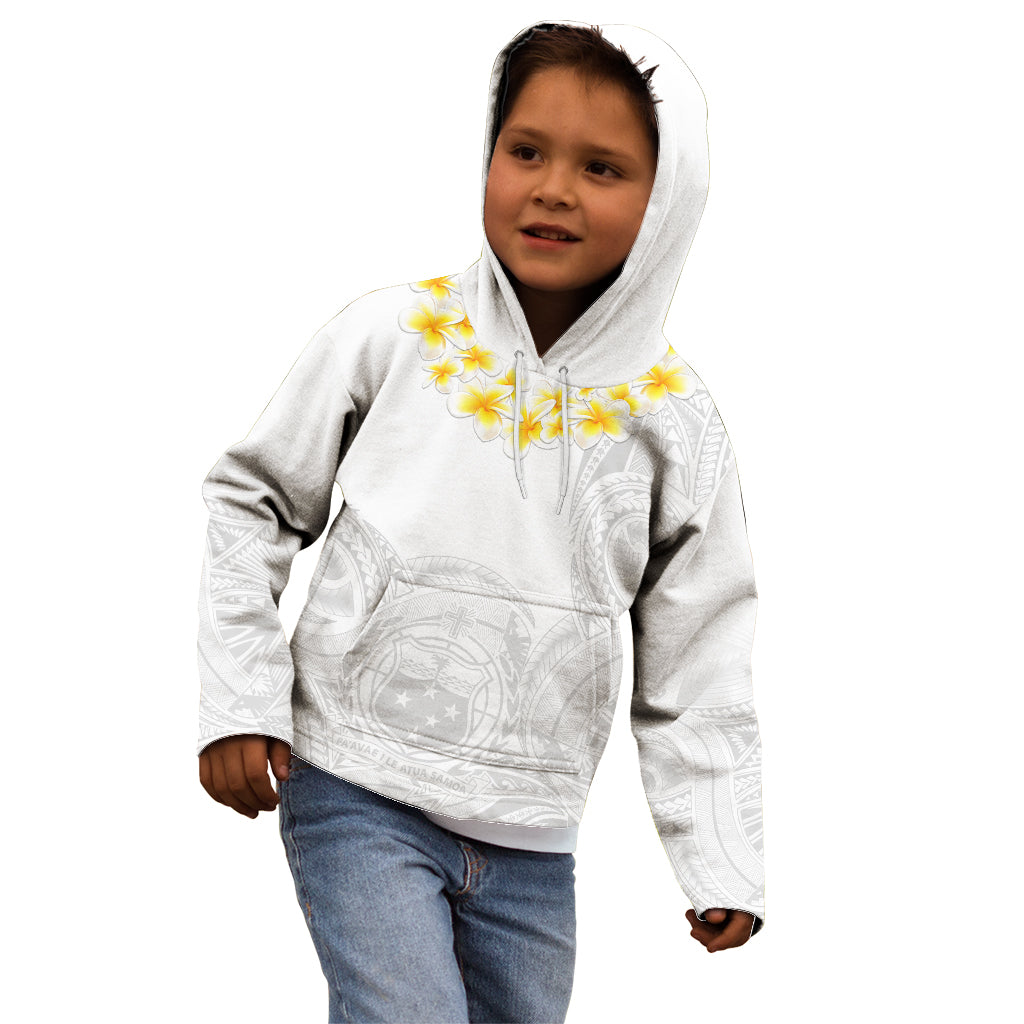 Personalised Samoa White Sunday Kid Hoodie Lotu Tamaiti 2023 With Coat Of Arms LT14 - Polynesian Pride
