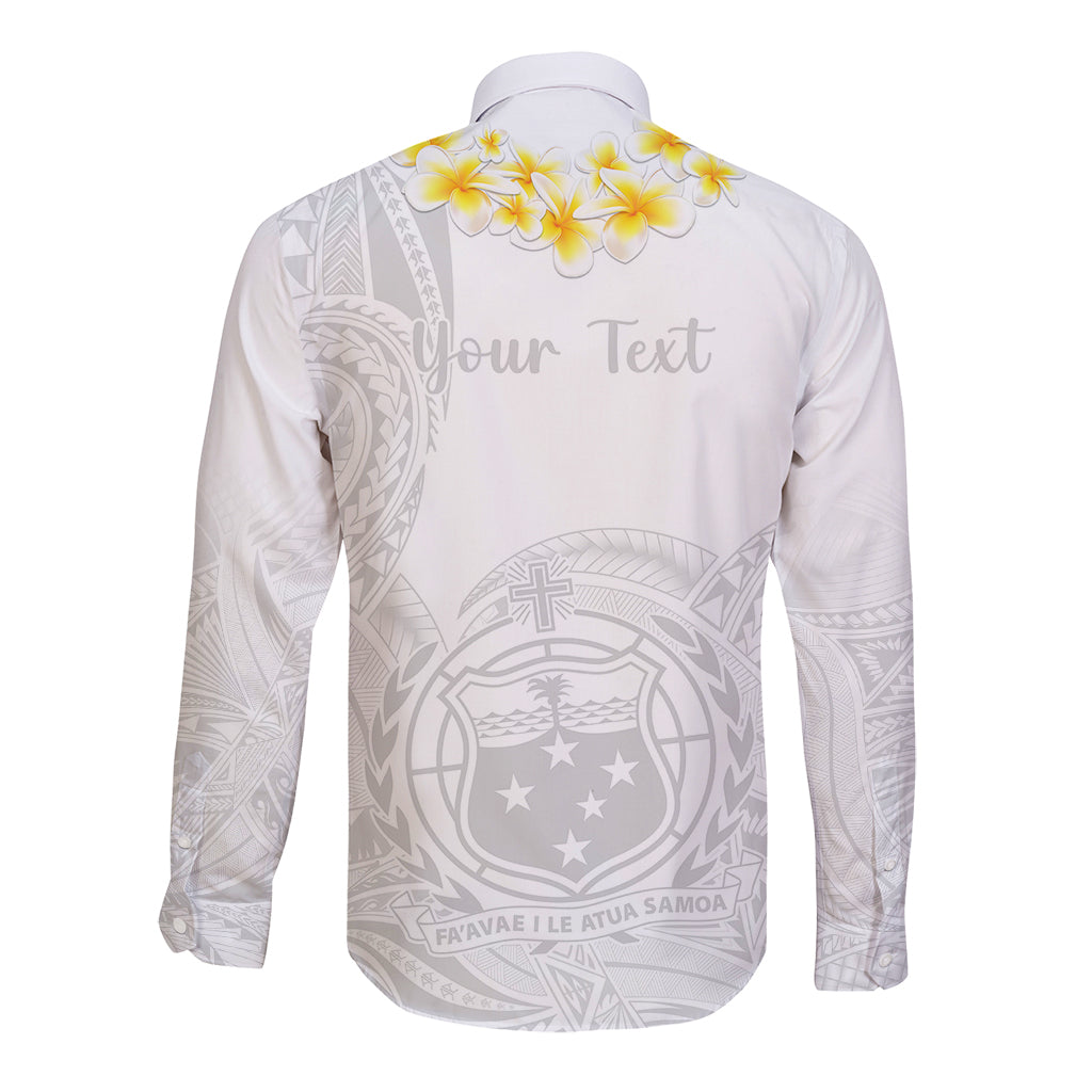 Personalised Samoa White Sunday Long Sleeve Button Shirt Lotu Tamaiti 2023 With Coat Of Arms LT14 - Polynesian Pride