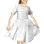 Polynesia White Sunday Kid Short Sleeve Dress Polynesian Pattern With Tropical Flowers LT14 - Polynesian Pride