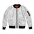 Polynesia White Sunday Sleeve Zip Bomber Jacket Polynesian Pattern With Tropical Flowers LT14 Unisex White - Polynesian Pride