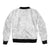 Polynesia White Sunday Sleeve Zip Bomber Jacket Polynesian Pattern With Tropical Flowers LT14 - Polynesian Pride