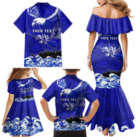 Personalised American Samoa Fautasi Race Family Matching Mermaid Dress and Hawaiian Shirt Eagle With Polynesian Pattern LT14 - Polynesian Pride