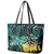 New Zealand Fantail Bird Leather Tote Bag Maori Piwakawaka Kowhai - Paua Shell Pattern