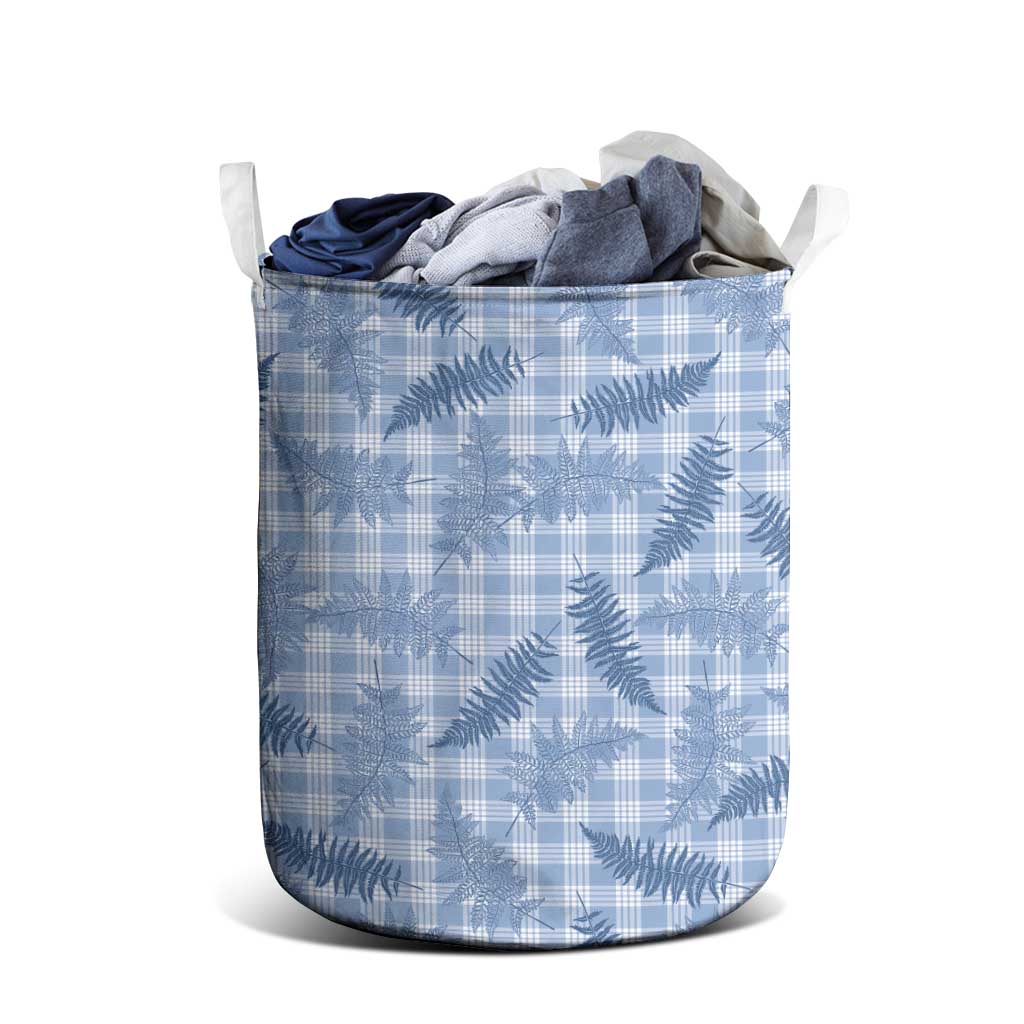 Blue Palaka Hawaii Palapalai Laundry Basket Hawaiian Fern - Polynesian Pride