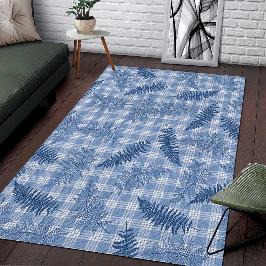 Blue Palaka Hawaii Palapalai Area Rug Hawaiian Fern - Polynesian Pride