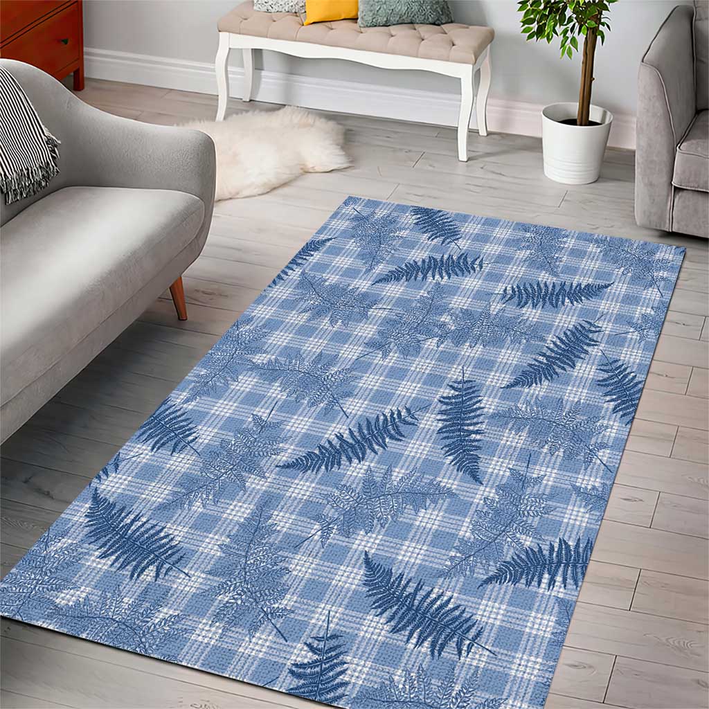 Blue Palaka Hawaii Palapalai Area Rug Hawaiian Fern - Polynesian Pride
