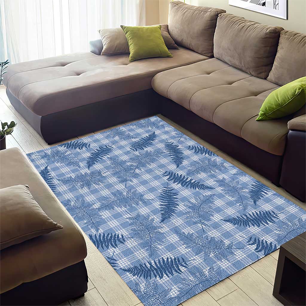 Blue Palaka Hawaii Palapalai Area Rug Hawaiian Fern - Polynesian Pride