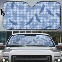 Blue Palaka Hawaii Palapalai Auto Sun Shade Hawaiian Fern - Polynesian Pride