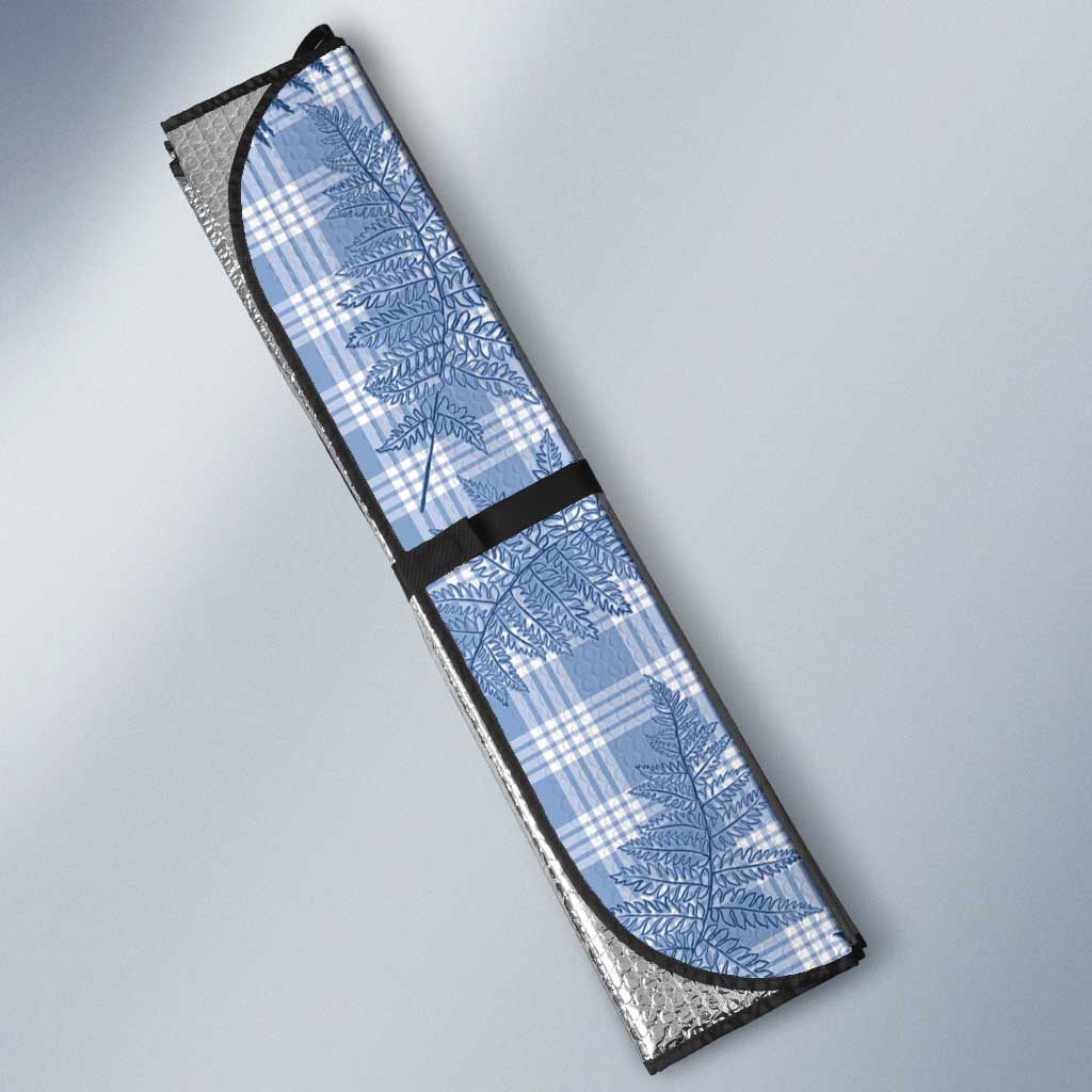 Blue Palaka Hawaii Palapalai Auto Sun Shade Hawaiian Fern - Polynesian Pride