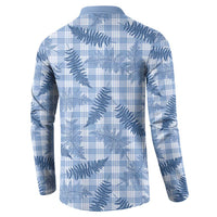 Blue Palaka Hawaii Palapalai Button Sweatshirt Hawaiian Fern - Polynesian Pride