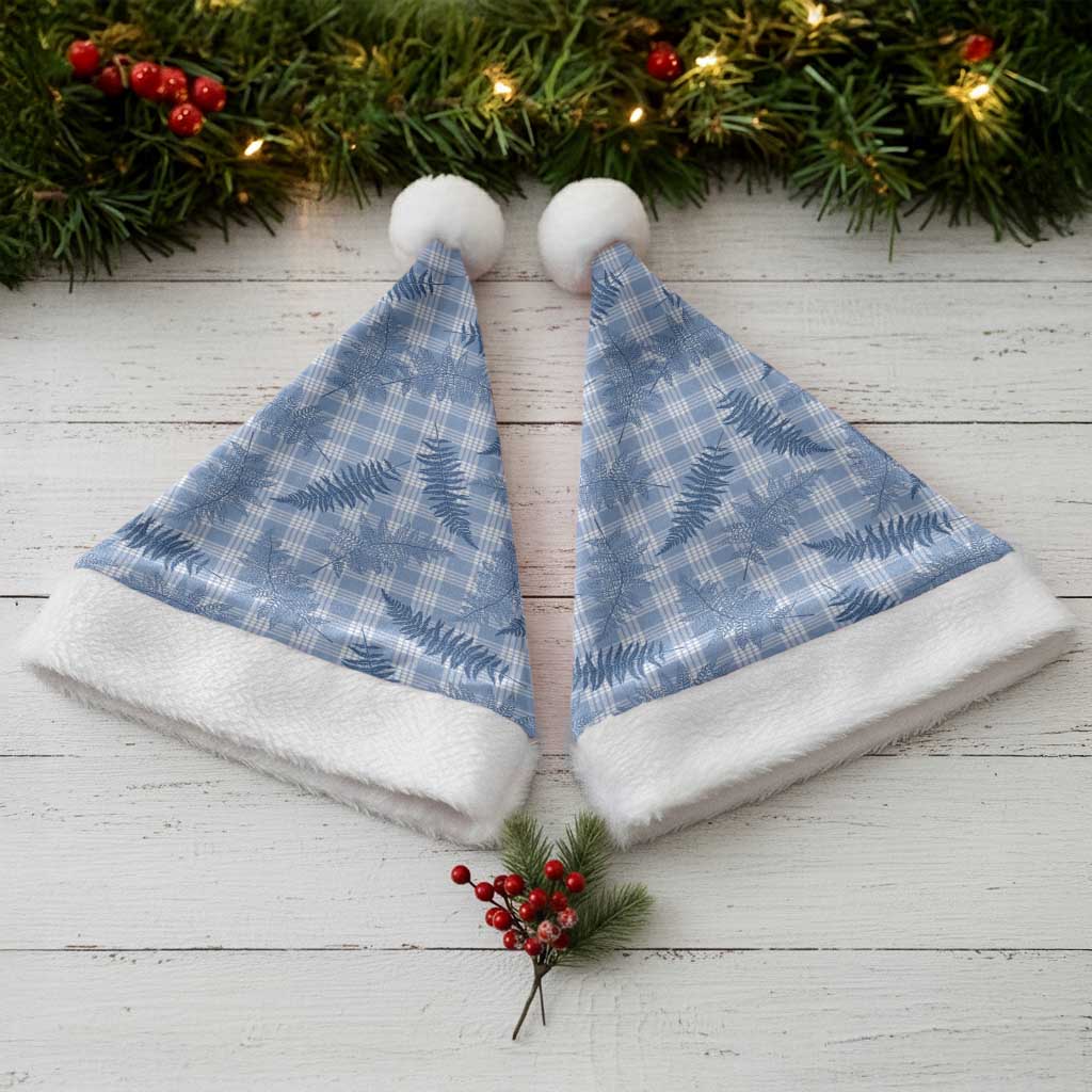 Blue Palaka Hawaii Palapalai Christmas Santa Hat Hawaiian Fern LT14 - Polynesian Pride