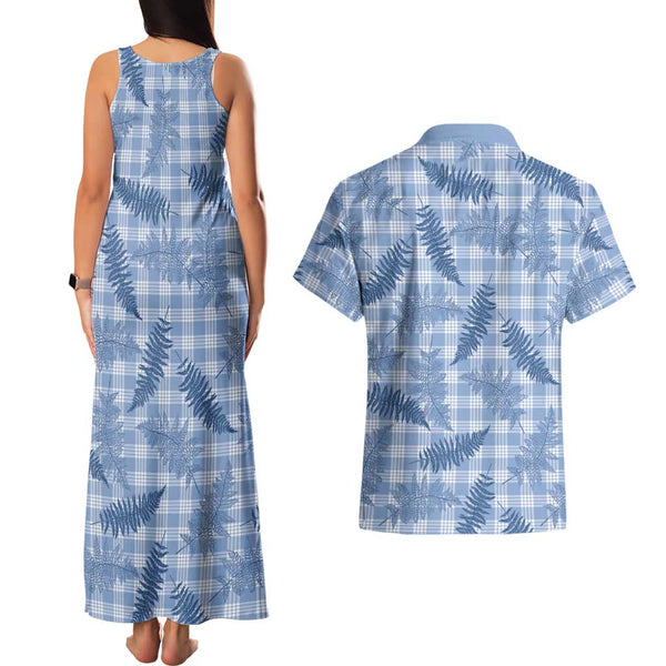 Personalised Hawaii Couples Matching Tank Maxi Dress and Hawaiian Shirt Maui Be Strong Kakau Pink Version LT01