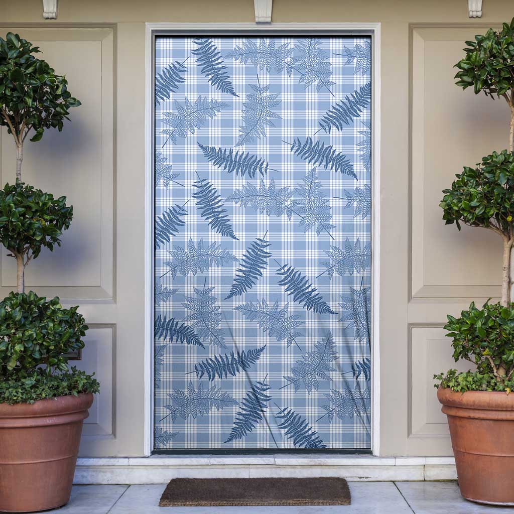 Blue Palaka Hawaii Palapalai Door Cover Hawaiian Fern - Polynesian Pride