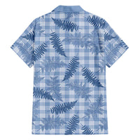 Blue Palaka Hawaii Palapalai Family Matching Off Shoulder Short Dress and Hawaiian Shirt Hawaiian Fern LT14 - Polynesian Pride