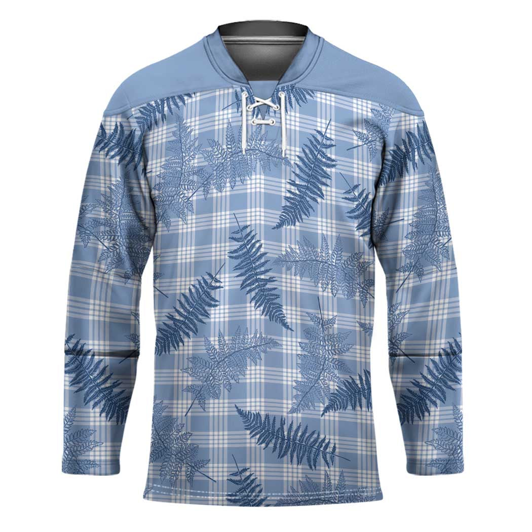 Blue Palaka Hawaii Palapalai Hockey Jersey Hawaiian Fern - Polynesian Pride