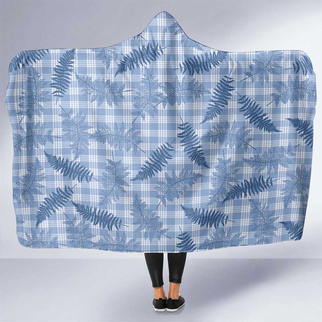 Blue Palaka Hawaii Palapalai Hooded Blanket Hawaiian Fern - Polynesian Pride