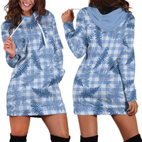 Blue Palaka Hawaii Palapalai Hoodie Dress Hawaiian Fern LT14 - Polynesian Pride