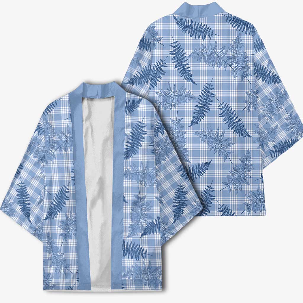 Blue Palaka Hawaii Palapalai Kimono Hawaiian Fern - Polynesian Pride