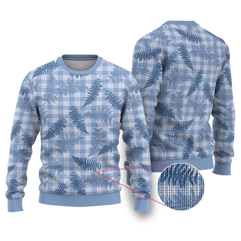 Blue Palaka Hawaii Palapalai Ugly Christmas Sweater Hawaiian Fern LT14 Blue - Polynesian Pride