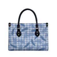Blue Palaka Hawaii Palapalai Leather Bag Hawaiian Fern - Polynesian Pride